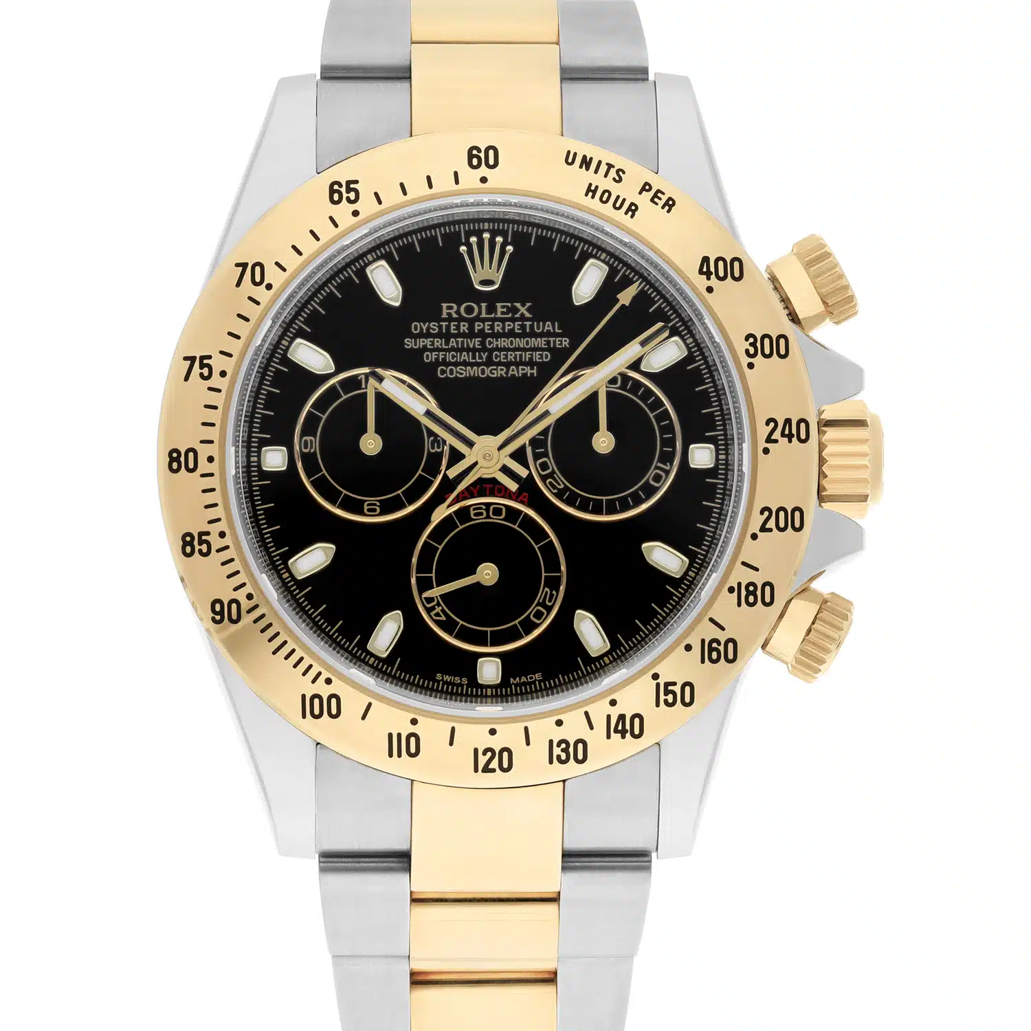 Rolex Daytona Stainless Steel Yellow Gold Black Dial Mens Watch 116523 – image 2