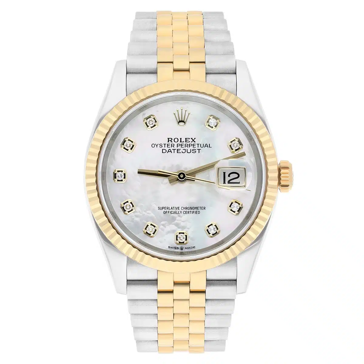 Rolex Datejust 36 mm 126233 White Mother of Pearl Dial Two Tone Jubilee Watch – image 2