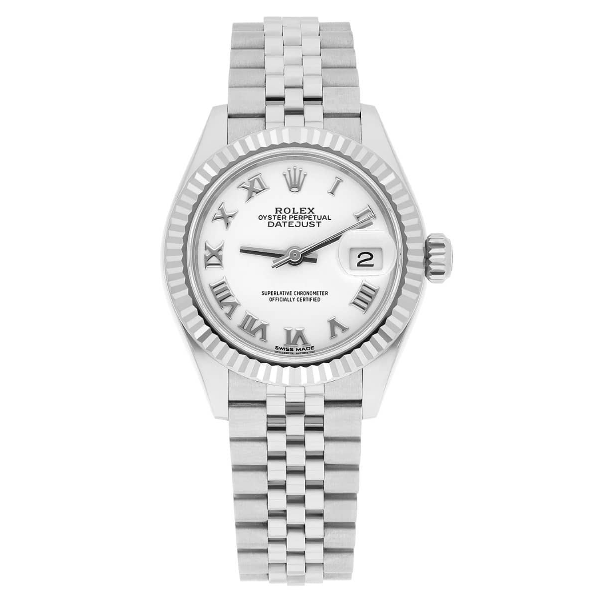 Rolex Datejust 28mm 279174 Ladies Watch White Roman Dial Jubilee Stainless Steel