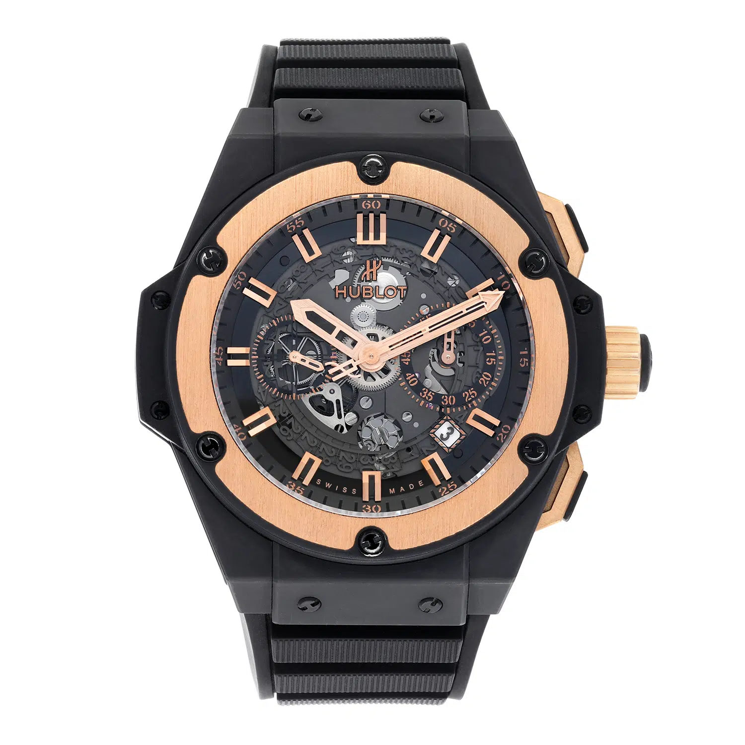 Hublot King Power Unico 701.CO.0180.RX Rose Gold Ceramic King Gold Skeleton