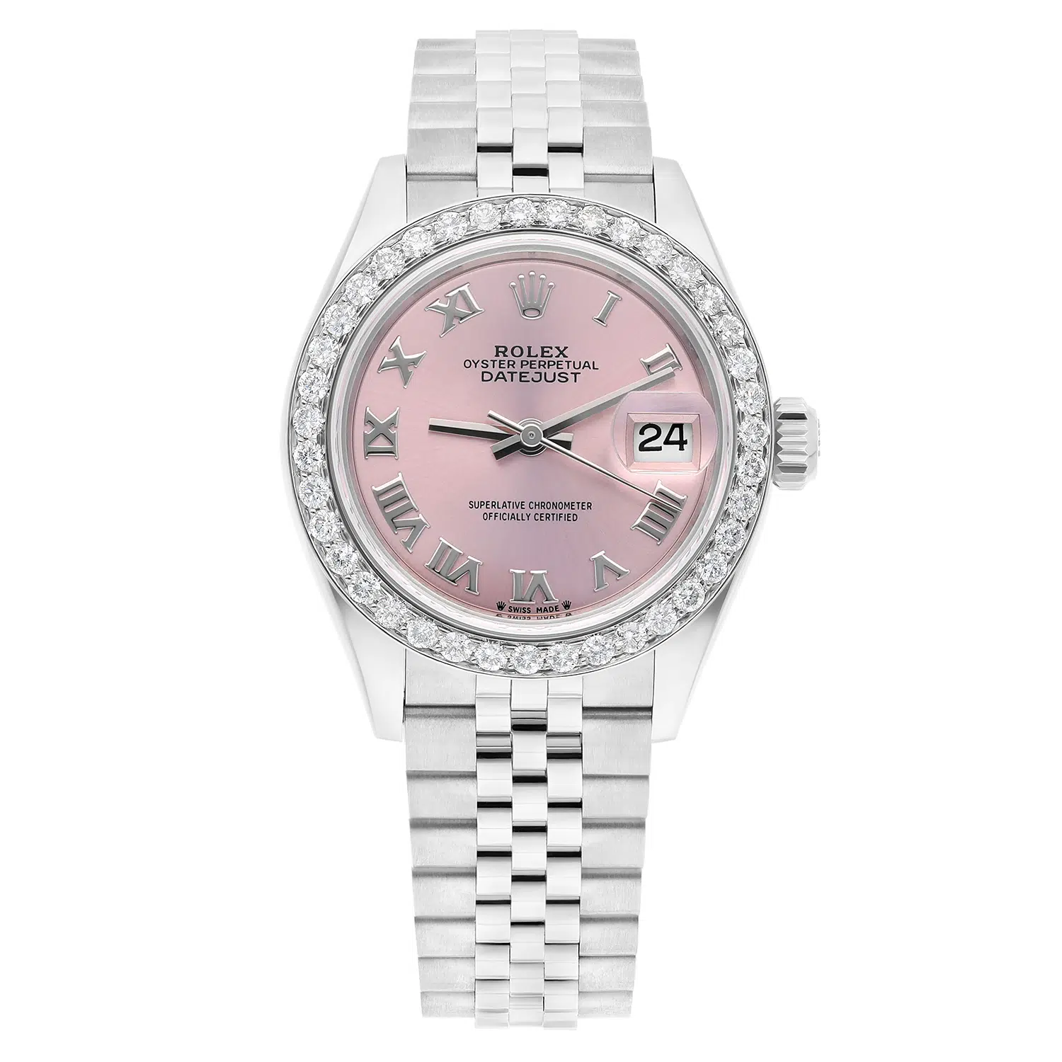 Rolex Datejust 28 Dark Pink Diamond Stainless Steel Jubilee 279160 Unworn – image 2