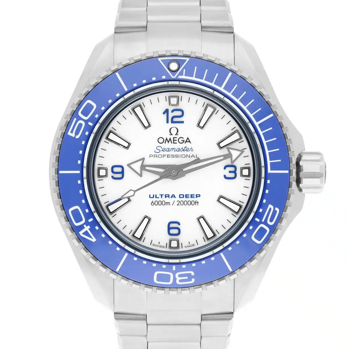 Omega Seamaster Planet Ocean Ultra Deep 6000M watch, dial detail