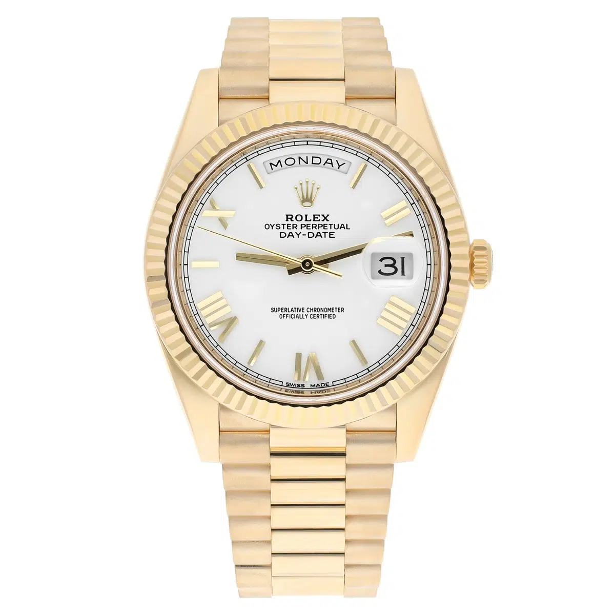 Rolex Day-Date 40 Presidential 228238 White Dial Yellow Gold Watch Complete – image 2