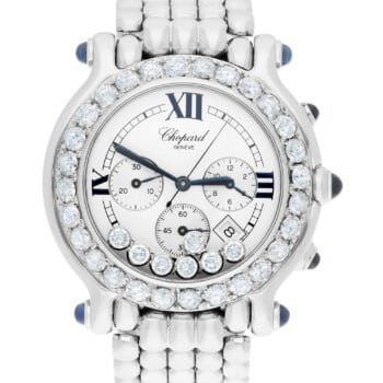 Chopard Happy Sport Chronograph Steel Ladies Watch with Diamonds 38mm 28/8267-23