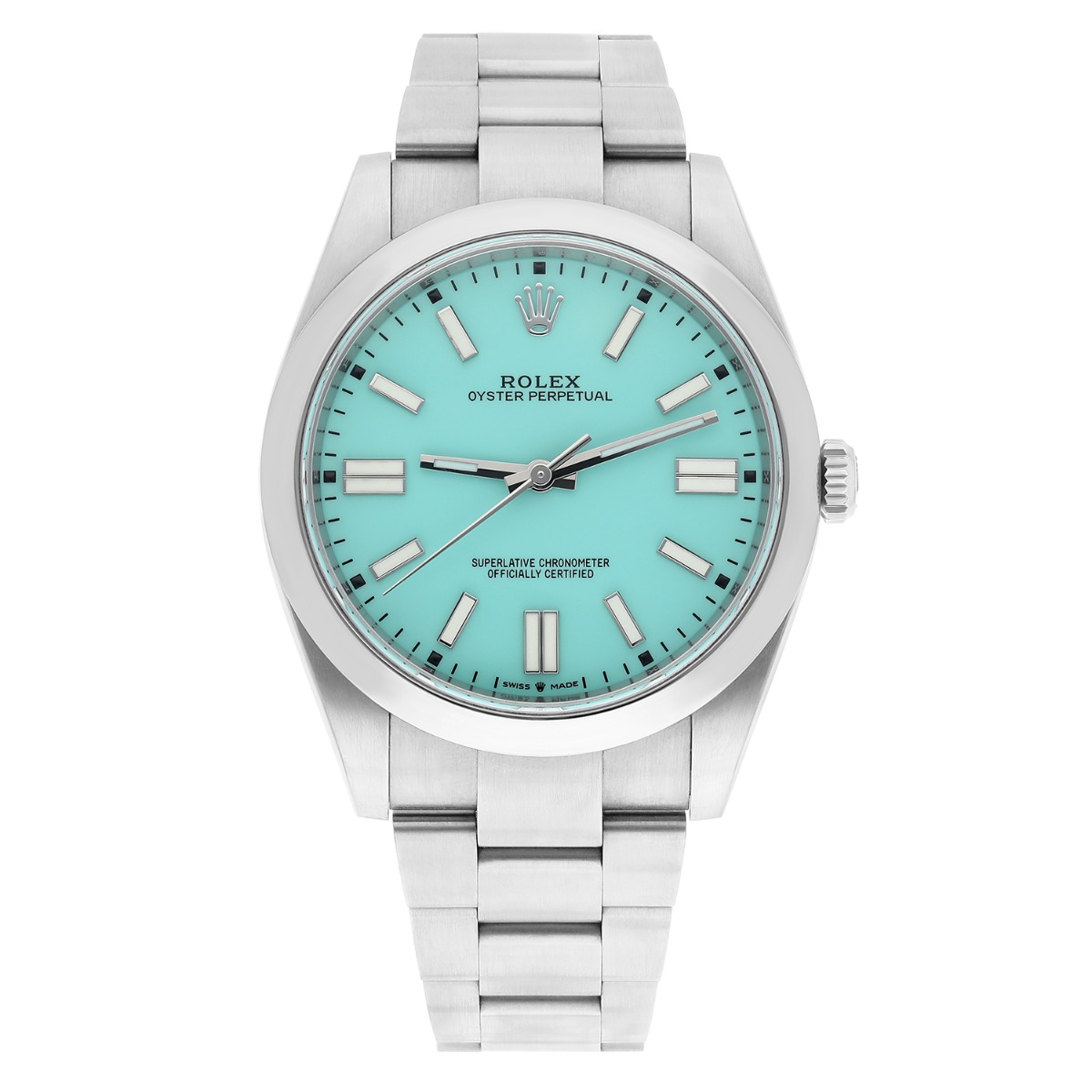 Rolex Oyster Perpetual 124300-0006 Tiffany Turquoise 41mm Stainless Steel Mint 2021