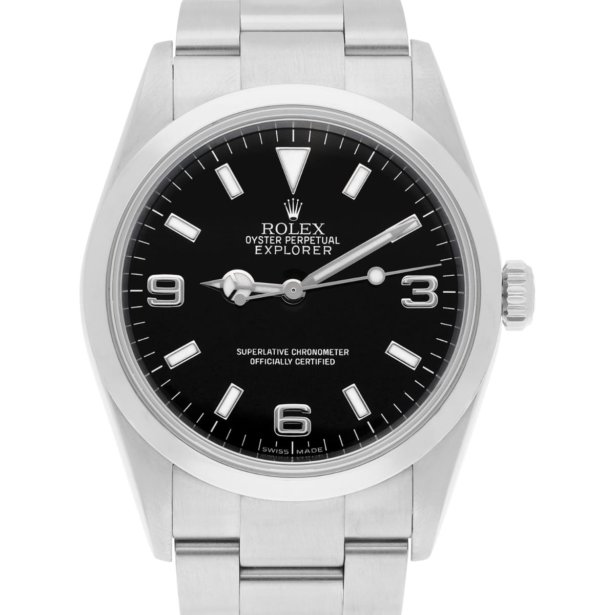 Rolex Explorer I Black 36mm 3-6-9 Stainless Steel Oyster Watch 114270 MINT