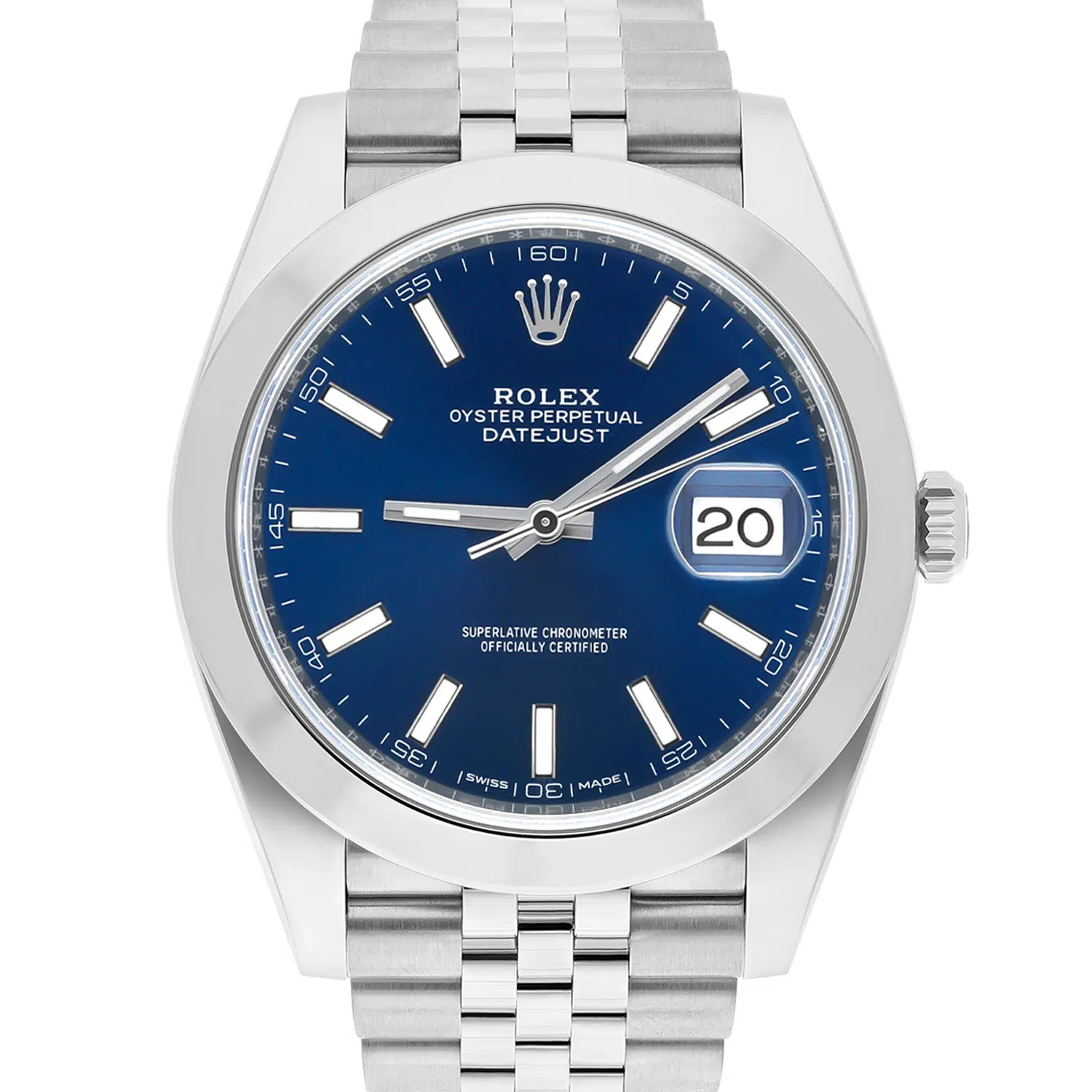 Rolex Datejust 41 126300-0002 Steel Blue Index Dial Mens Watch Jubilee Band – image 2