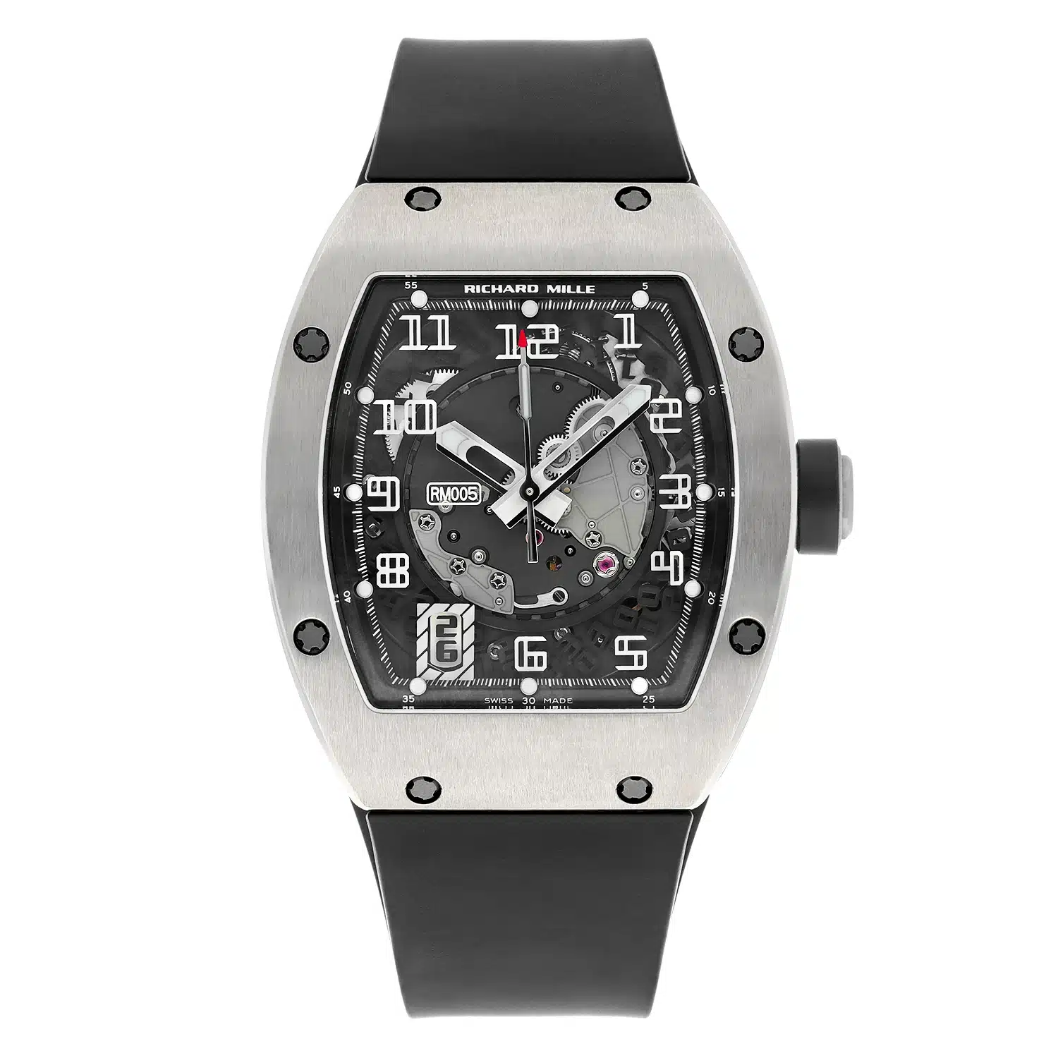 Richard Mille RM 005 Manual Wind White Gold Mens Watch Rubber Band Complete – image 2