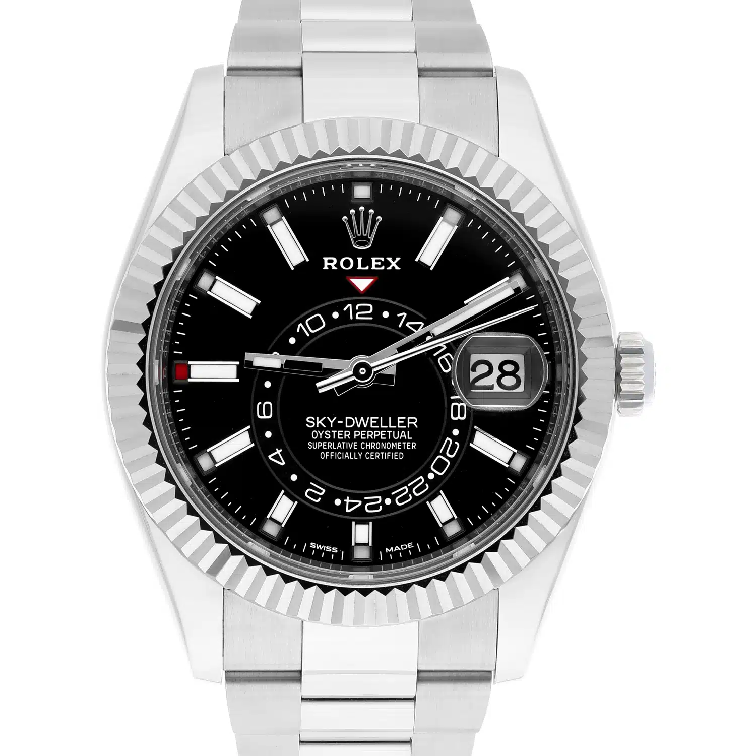 Rolex Sky-Dweller 326934-0005 42mm 18k White Gold Bezel Steel Watch Oyster Black 2023 – image 2