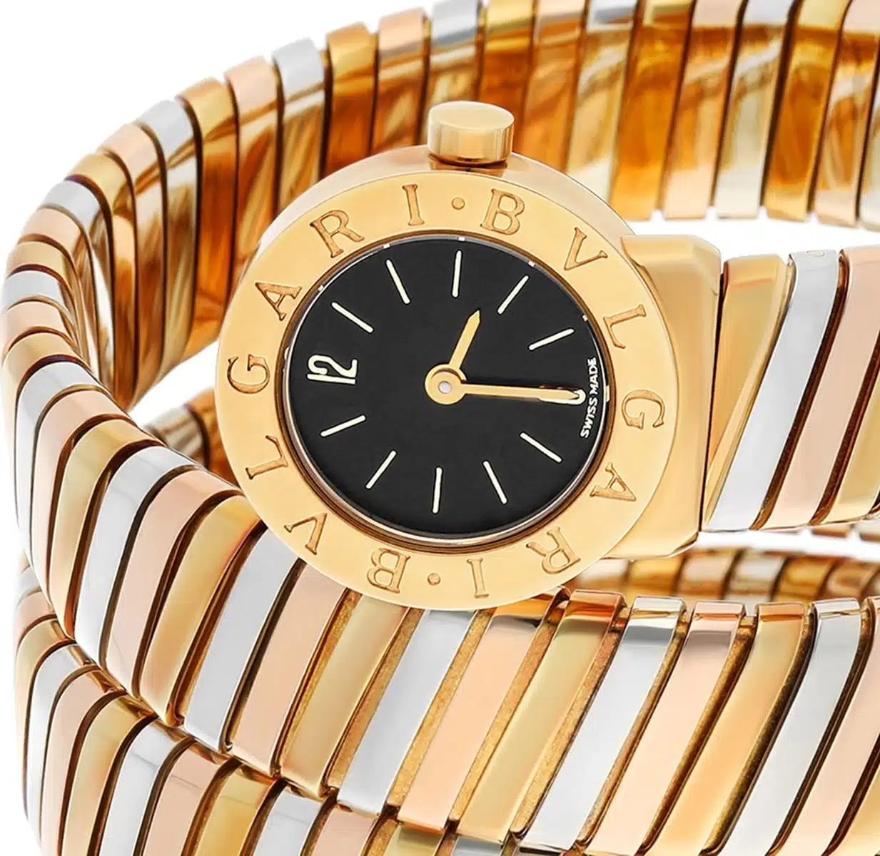 Bvlgari Vintage Serpenti Tubogas Quartz 19mm 18k Tri-Color Ladies Watch BB 19 1T – image 2