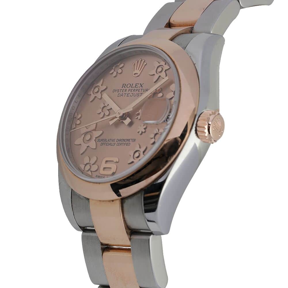 Rolex Datejust 31mm 178241 Steel & Pink Gold Watch Pink Flower Dial
