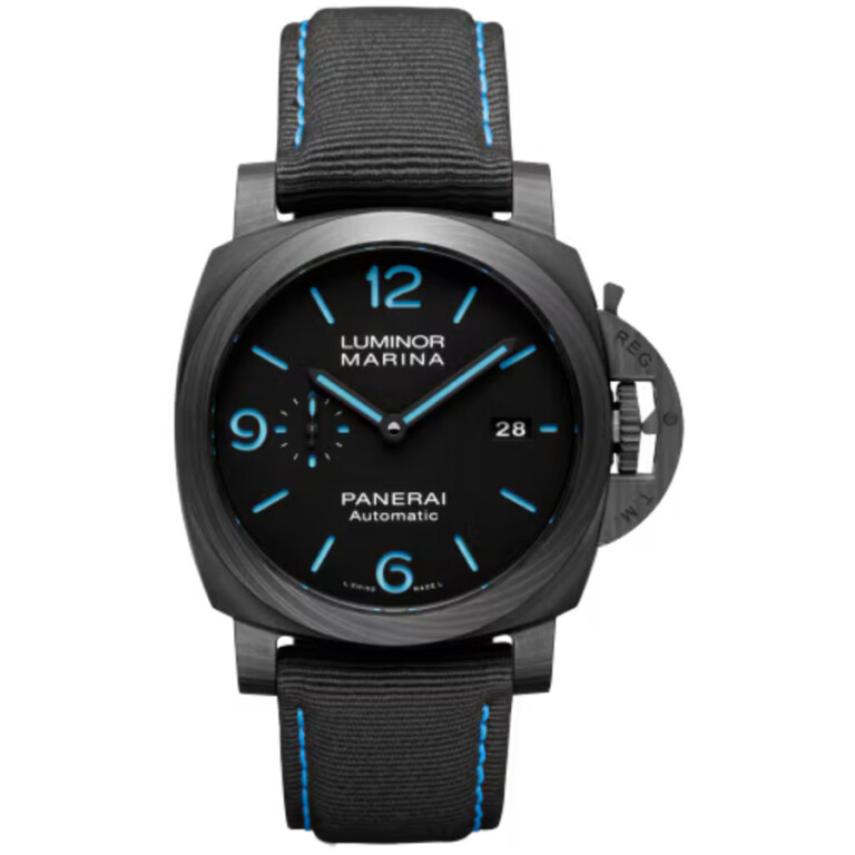 Panerai Luminor Carbotech PAM02661 44mm Carbon with Black Fabric Watch Black Dial 2024