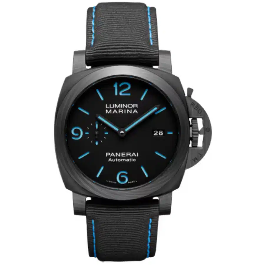 Panerai Luminor Carbotech PAM02661 44mm Carbon with Black Fabric Watch Black Dial 2024