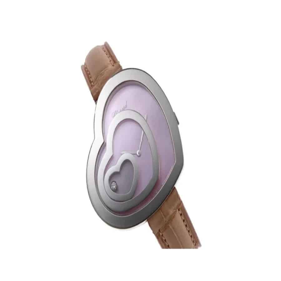 Chopard Happy Spirit Floating Hearts 209056/1001 White Gold With Pink Leather Watch 2024