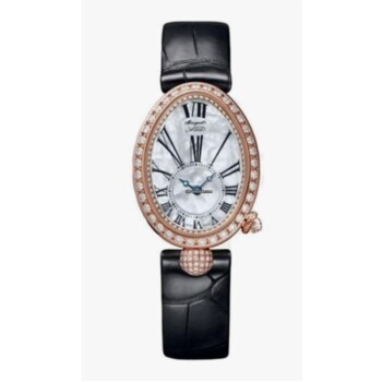Breguet Reine De Naples Rose Gold 8928BR51944D00D3L Mother-Of-Pearl Black Leather Watch 2024