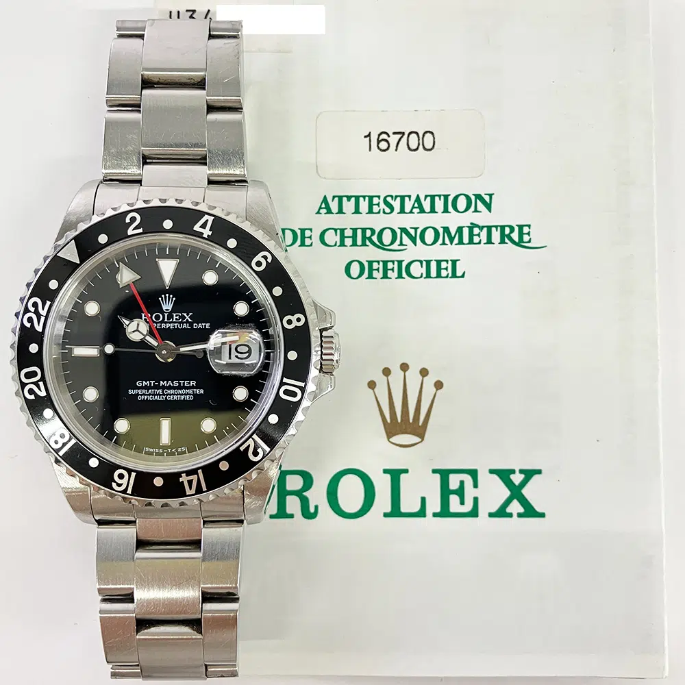 Rolex GMT Master Oyster 40mm 16700 Stainless Steel Watch Black Dial – image 2