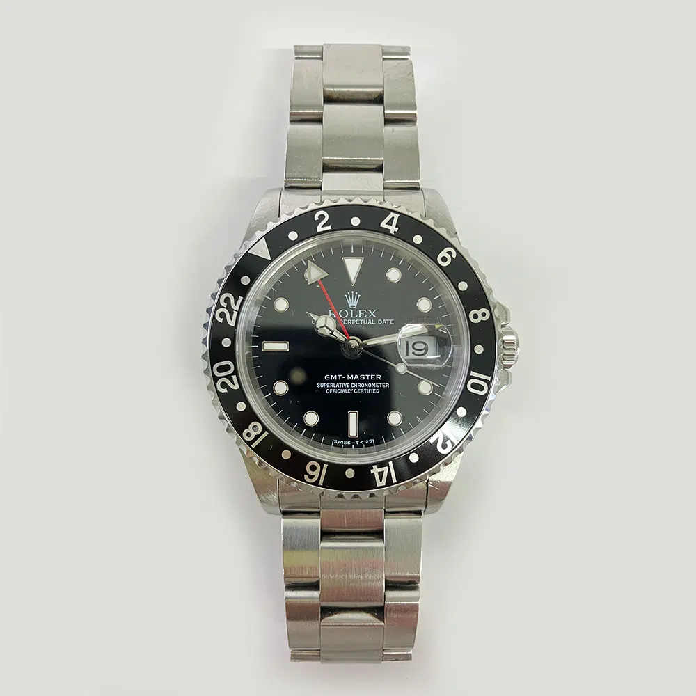 Rolex GMT Master Oyster 40mm 16700 Stainless Steel Watch Black Dial – image 3