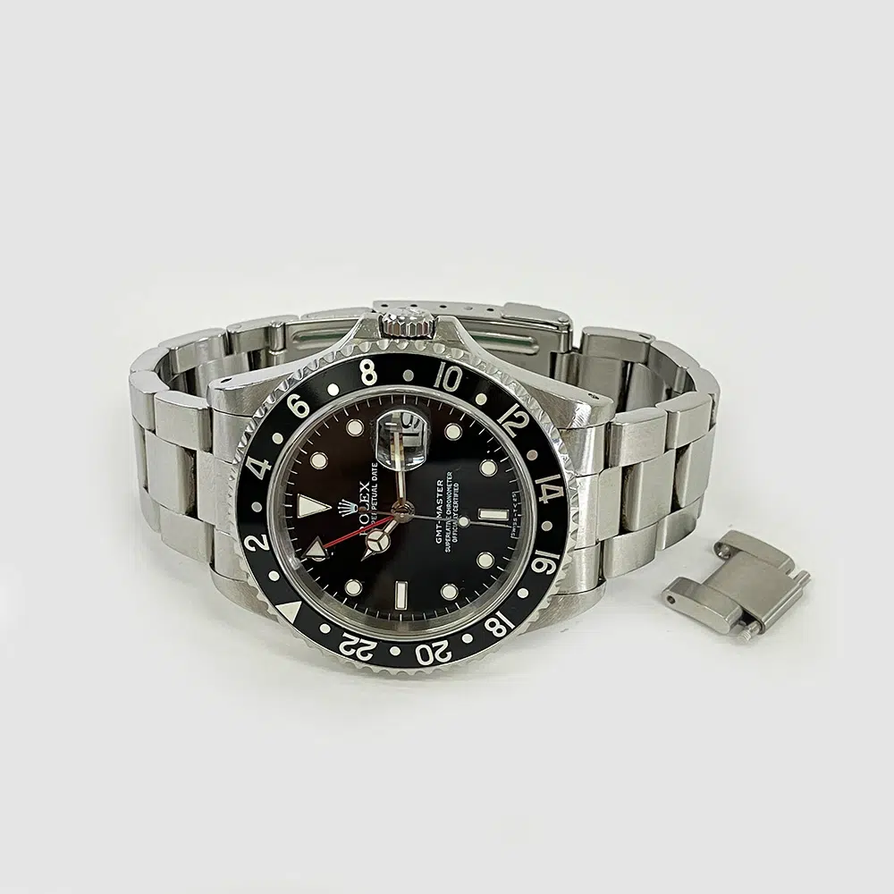Rolex GMT Master Oyster 40mm 16700 Stainless Steel Watch Black Dial – image 4