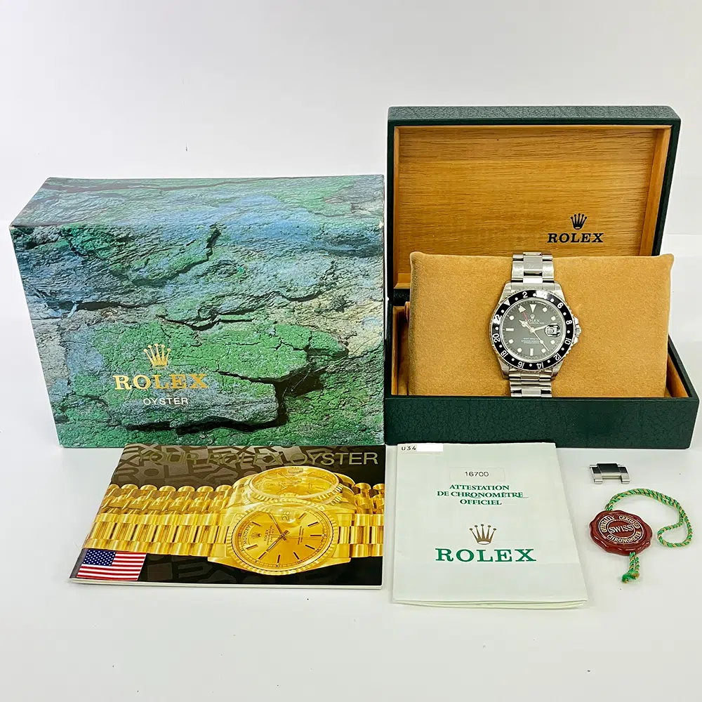Rolex GMT Master Oyster 40mm 16700 Stainless Steel Watch Black Dial – image 7