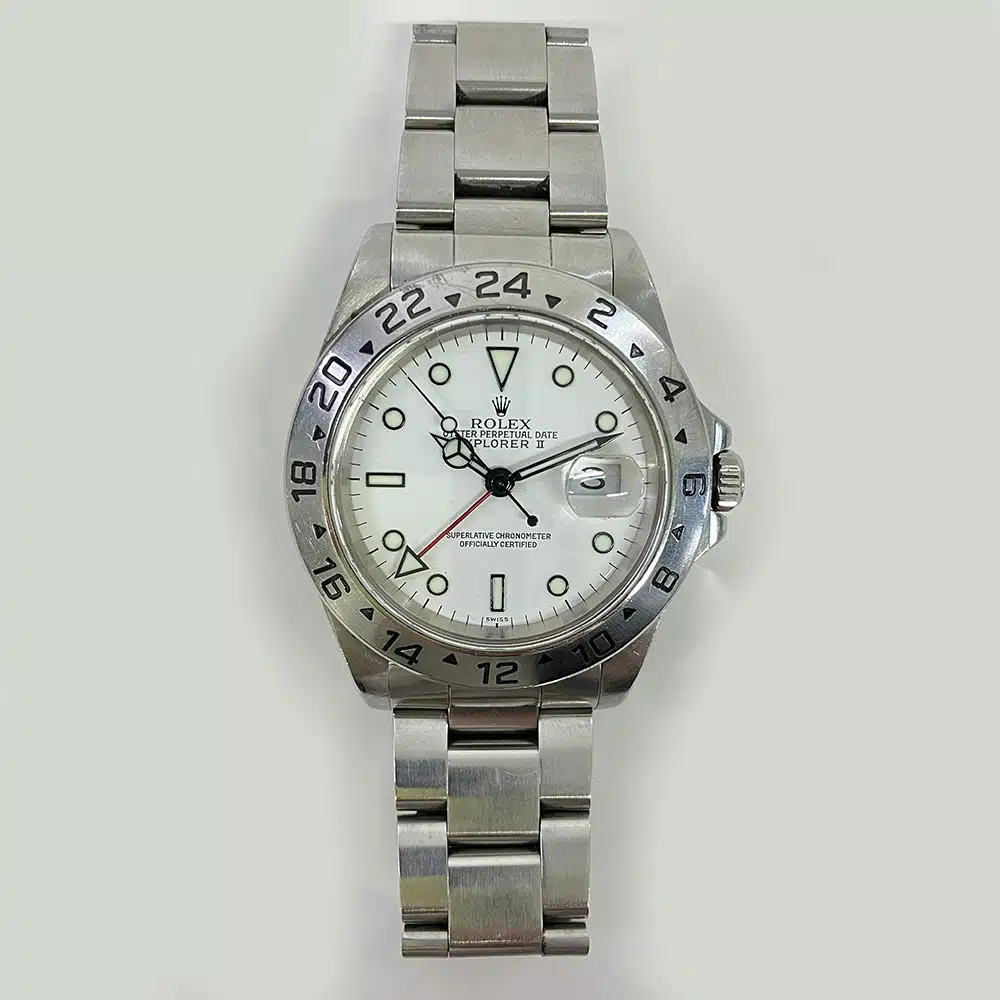 Rolex Explorer II 40mm Oyster 16570 Stainless Steel Watch White Dial 1999 – image 3