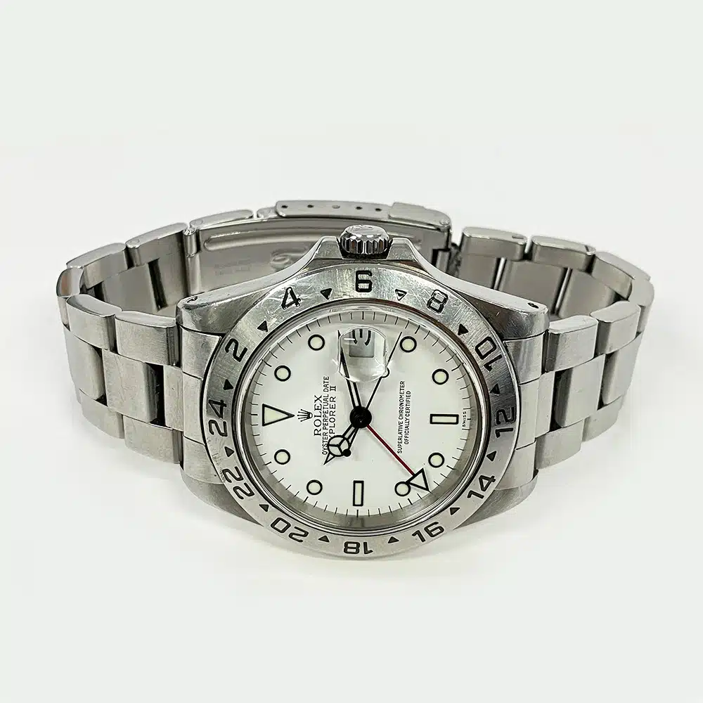 Rolex Explorer II 40mm Oyster 16570 Stainless Steel Watch White Dial 1999 – image 4
