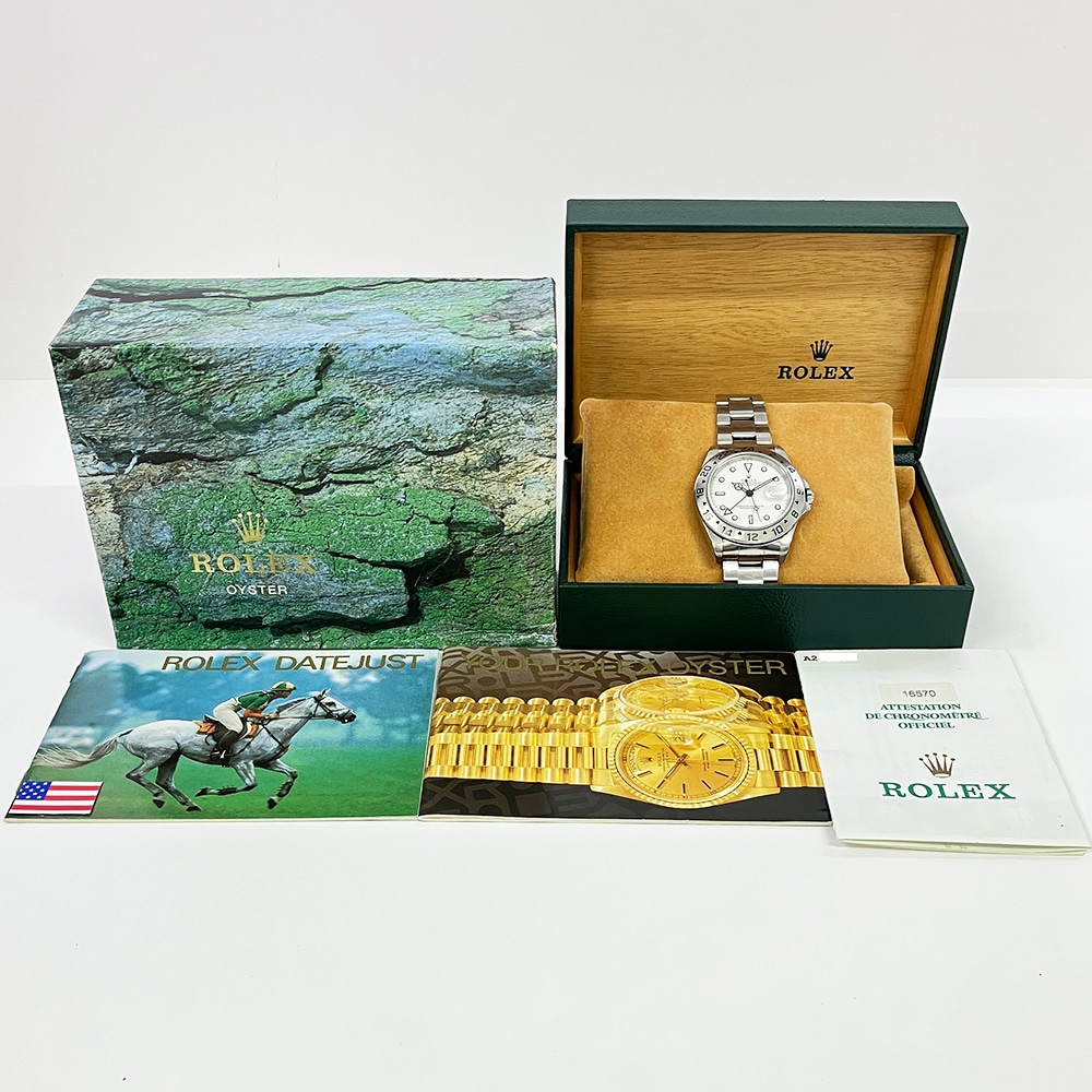 Rolex Explorer II 40mm Oyster 16570 Stainless Steel Watch White Dial 1999