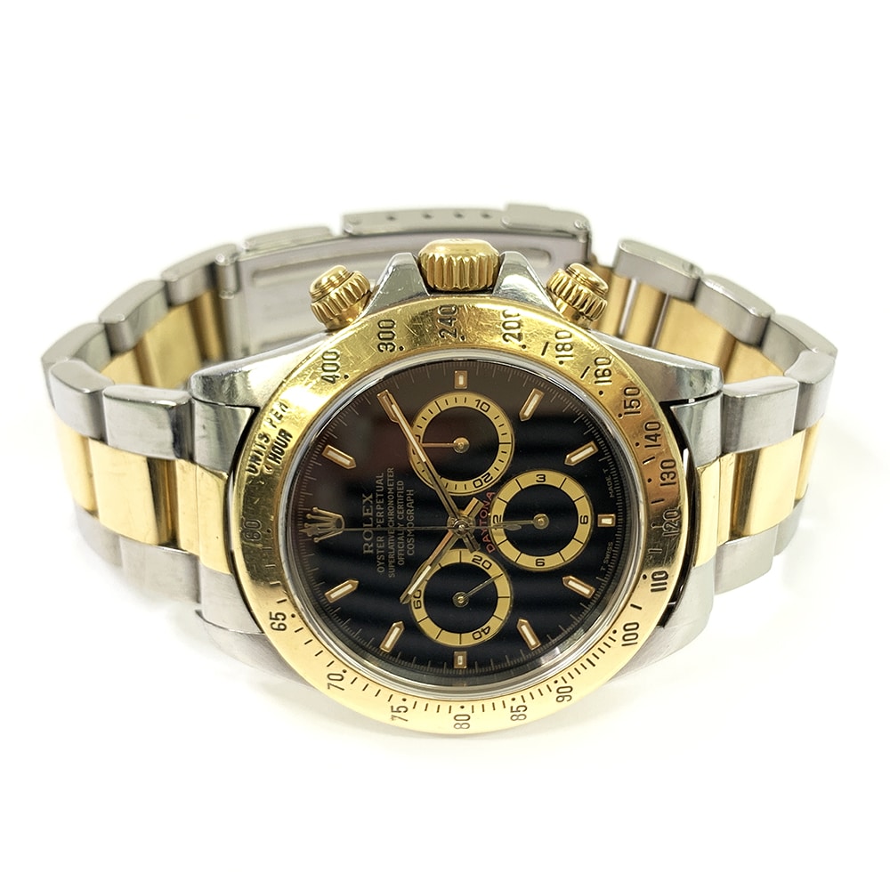 Rolex Daytona 40mm 16523 Oyster Stainless Steel & Yellow Gold Watch Black Dial 1999