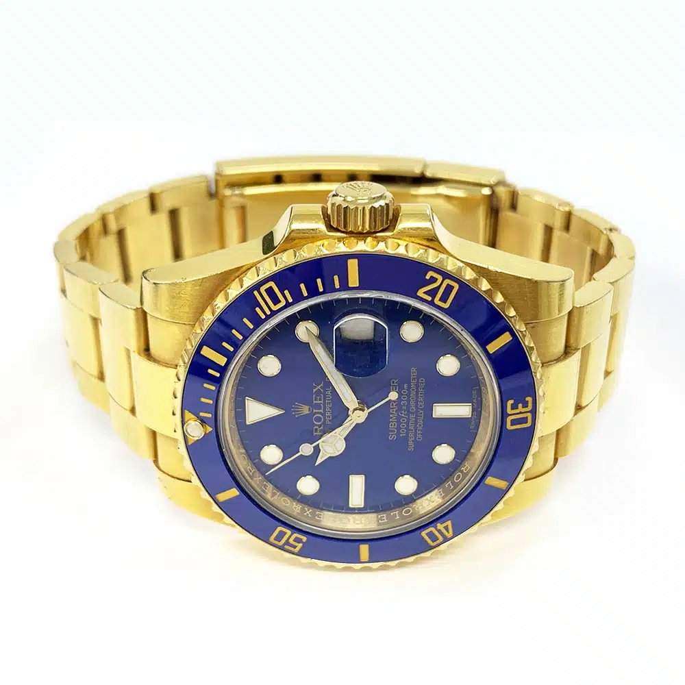 Rolex Submariner Date 116618LB 40mm Yellow Gold with Blue Dial Watch 2011 – image 4