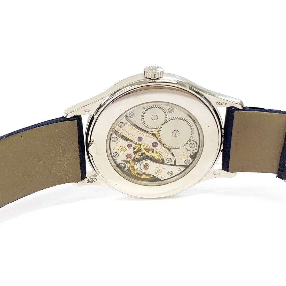 Patek Philippe Ladies Calatrava 33mm 4897/300G-001 White Gold With Blue Satin Watch Blue Dial 2017