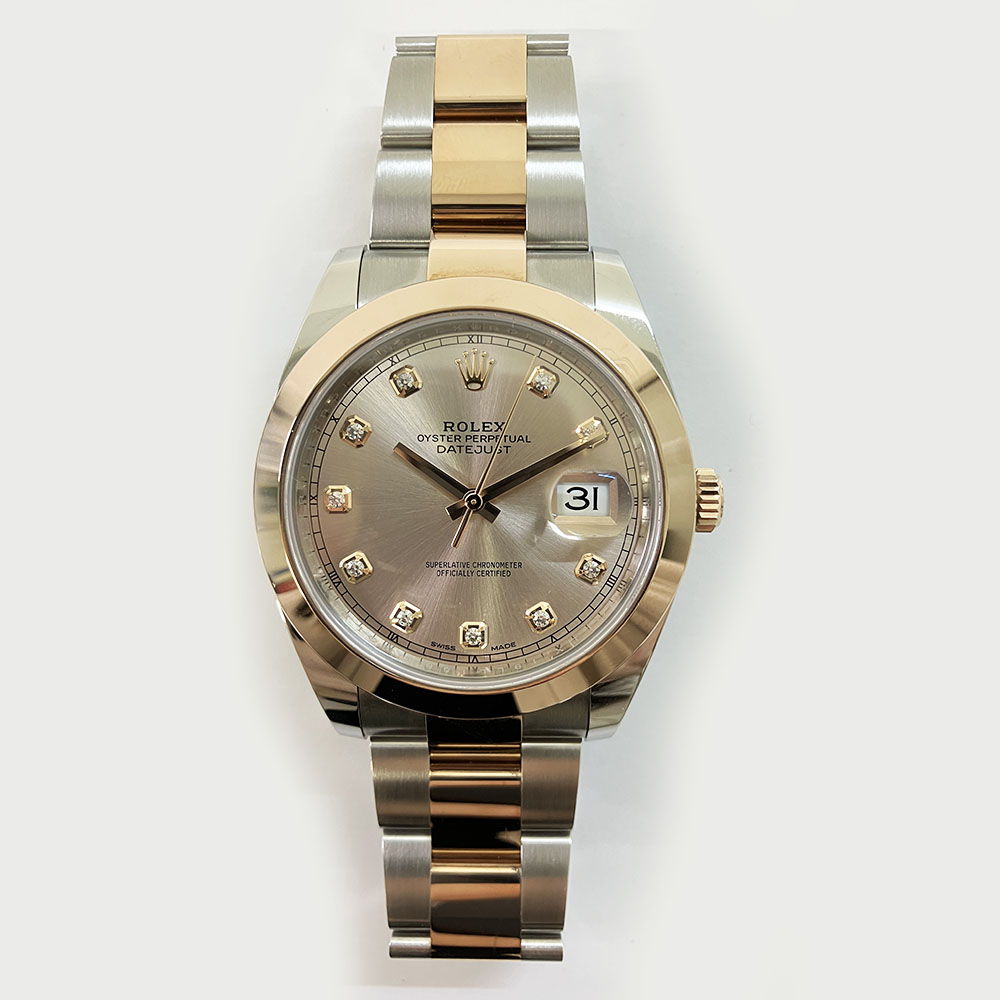 Rolex Datejust Sundust Diamond Dial 41mm Oyster Band 126301-0007 SS / RG Watch MINT 2021