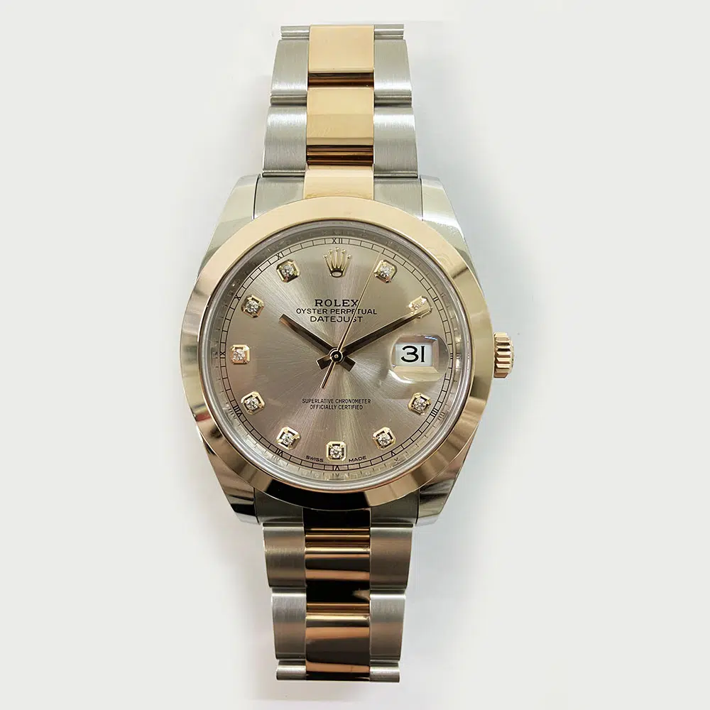 Rolex Datejust Sundust Diamond Dial 41mm Oyster Band 126301-0007 SS  / RG Watch MINT 2021 – image 3