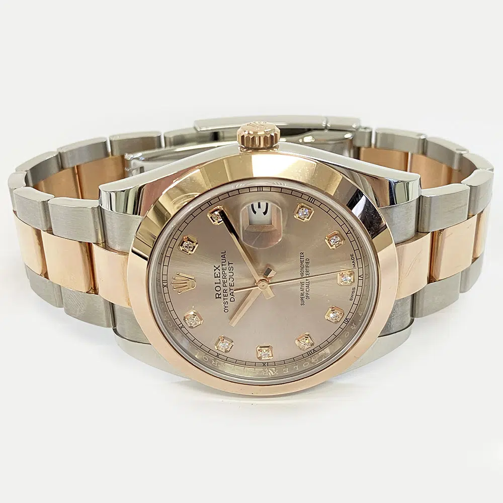 Rolex Datejust Sundust Diamond Dial 41mm Oyster Band 126301-0007 SS  / RG Watch MINT 2021 – image 4