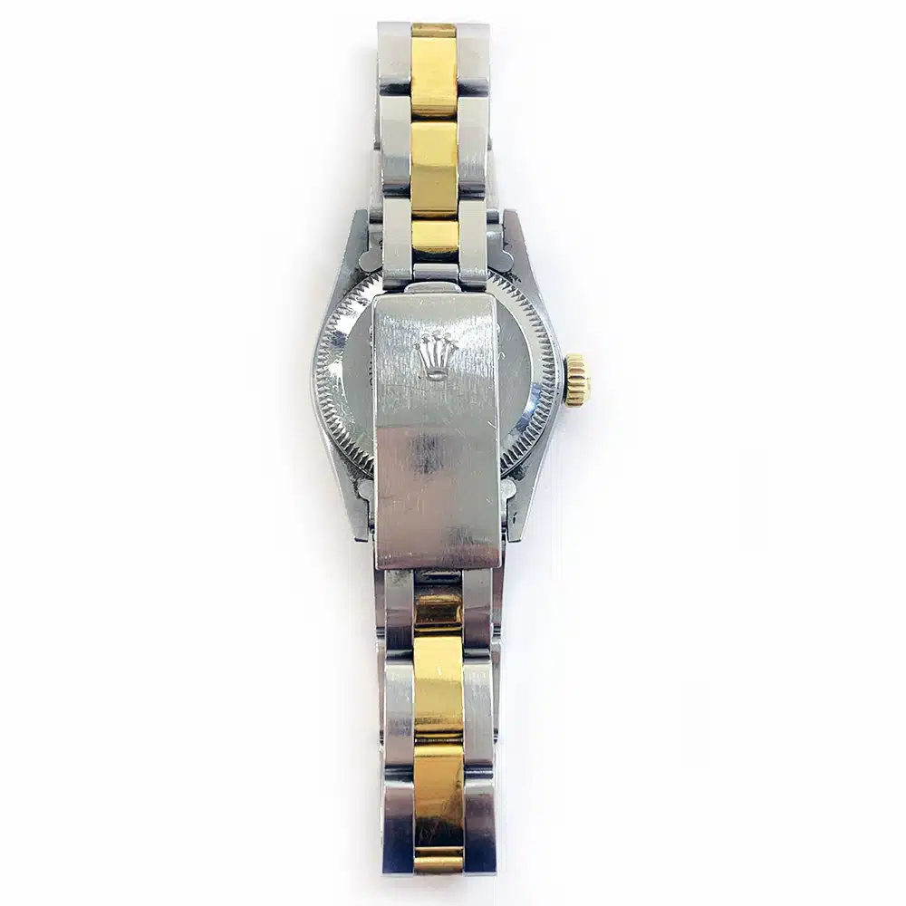Rolex Oyster Perpretual 26mm 67193 Stainless Steel & Yellow Gold Watch Champagne Index Dial – image 4