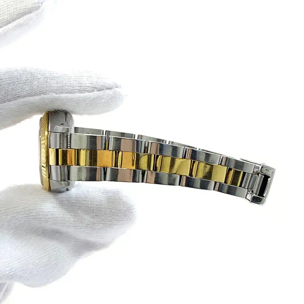 Rolex Oyster Perpretual 26mm 67193 Stainless Steel & Yellow Gold Watch Champagne Index Dial – image 5