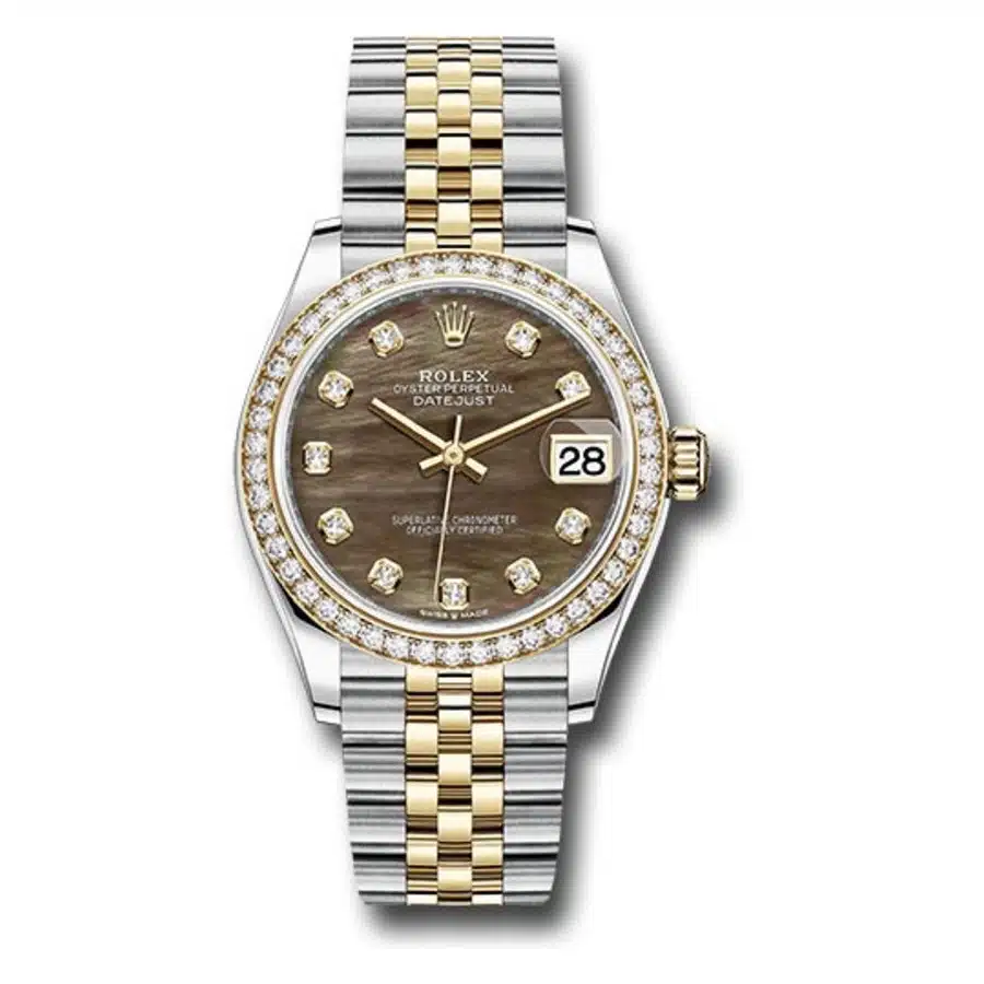 Rolex Datejust 278383RBR-0024 Stainless Steel & Yellow Goldwith Diamond Bezel Watch