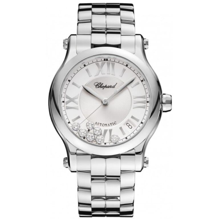 Chopard Happy Sport 278559-3002 Stainless Steel in Silver Guilloche with Seven Floating Diamonds Watch 2024