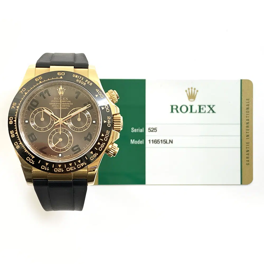 Rolex Cosmograph Daytona Rose Gold 40mm 116515LN  Black Rubber Chocolate Arabic Dial 2017 – image 2