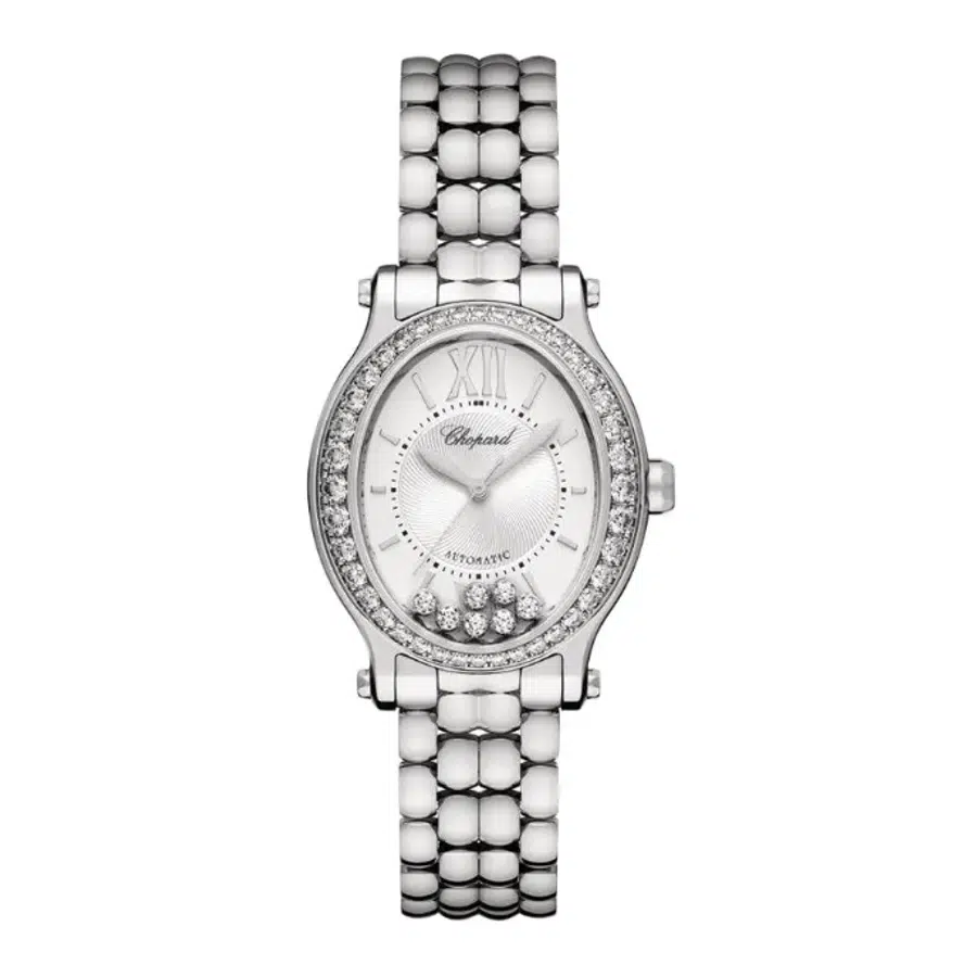 Chopard Happy Sport 278602-3004 Stainless Steel Oval with Diamond Bezel and White Dial Watch