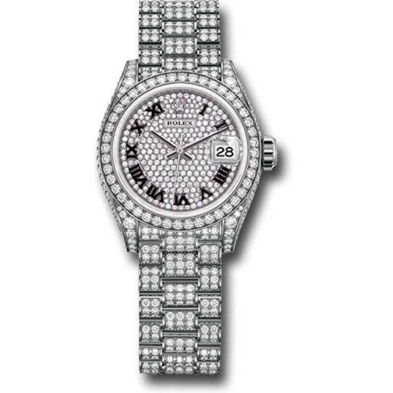 Rolex Datejust President Full Pave 279459RBR White Gold Watch 2024