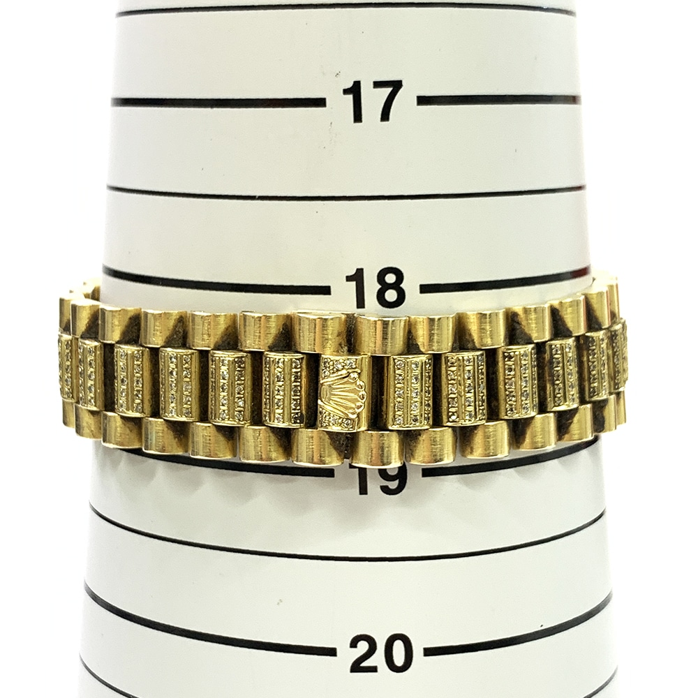 Rolex Day Date 36mm 18038 President Yellow Gold Watch Pave Diamond Dial