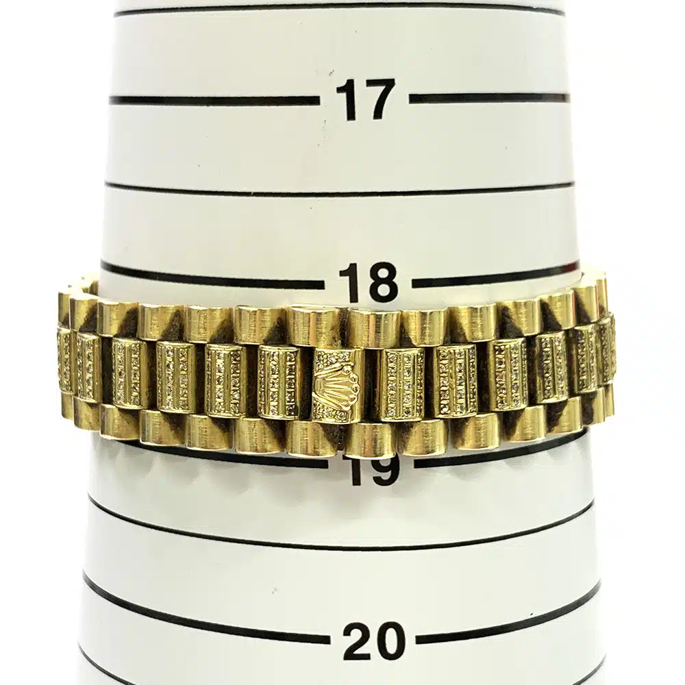 Rolex Day Date 36mm 18038 President Yellow Gold Watch Pave Diamond Dial – image 4