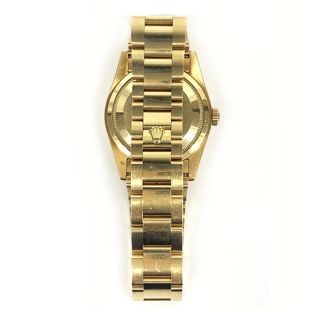 Rolex Day Date 36mm 118208NR Oyster Yellow Gold Watch MOP Roman Dial – image 3