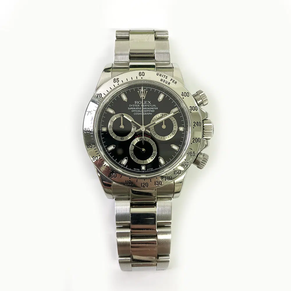 Rolex Cosmograph Daytona 40mm Oyster 116520 Stainless Steel Watch Black Dial – image 2