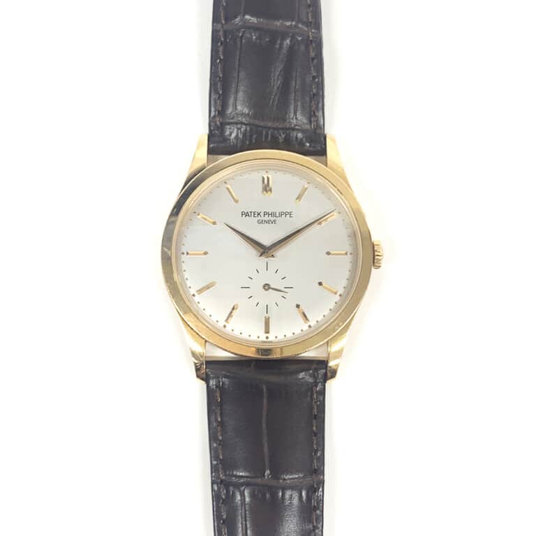 Patek Philippe Calatrava 37mm 5196R-001 Rose Gold With Brown Leather Watch White Dial