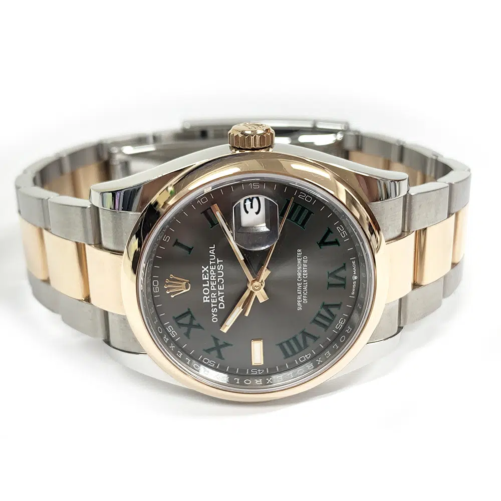 Rolex Datejust 36mm 126201-0030 Oyster Stainless Steel & Rose Gold Wimbledon Roman Dial 2021 – image 4