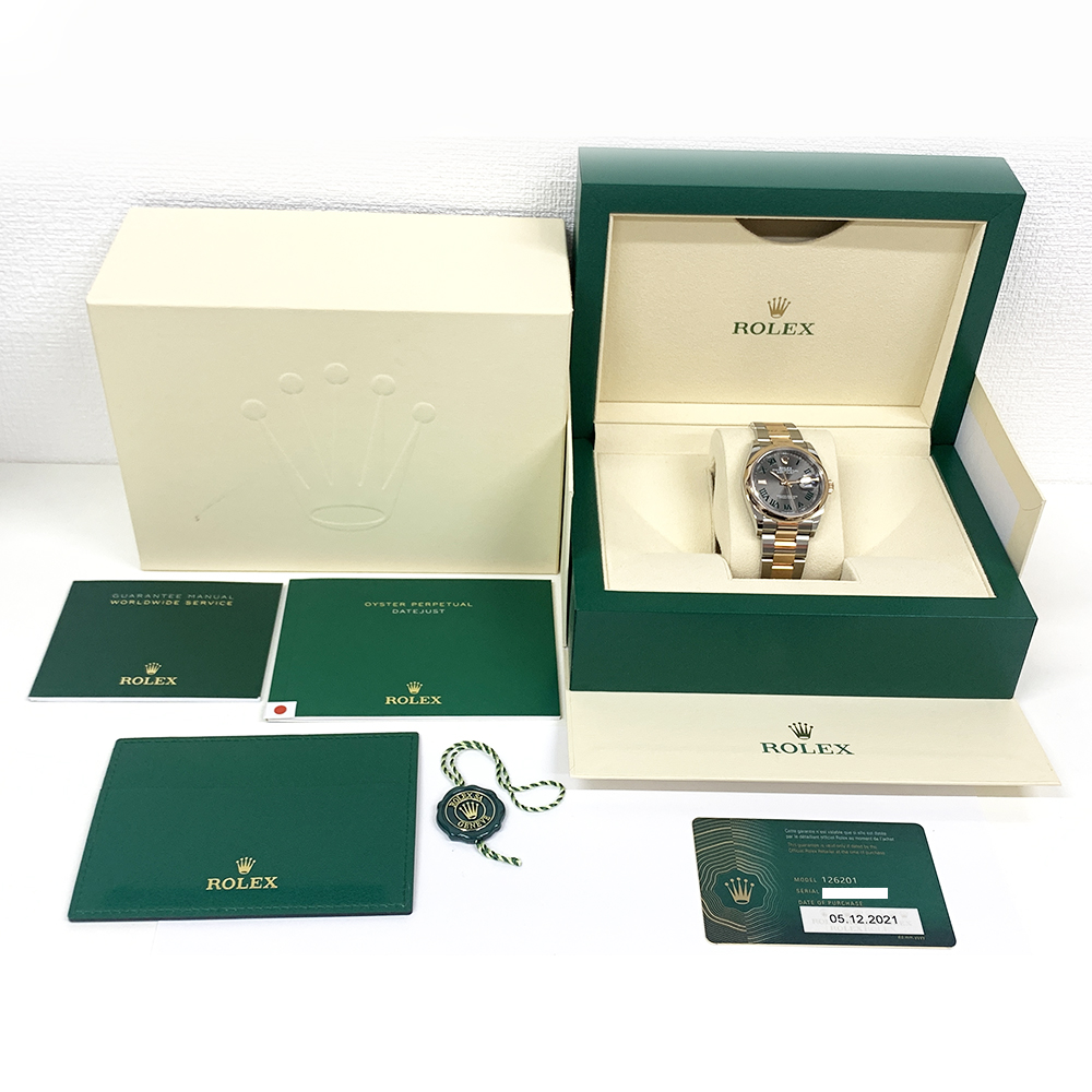 Rolex Datejust 36mm 126201-0030 Oyster Stainless Steel & Rose Gold Wimbledon Roman Dial 2021