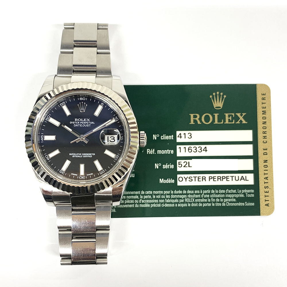 Rolex Datejust II 116334 41mm Stainless Steel with Black Dial Watch