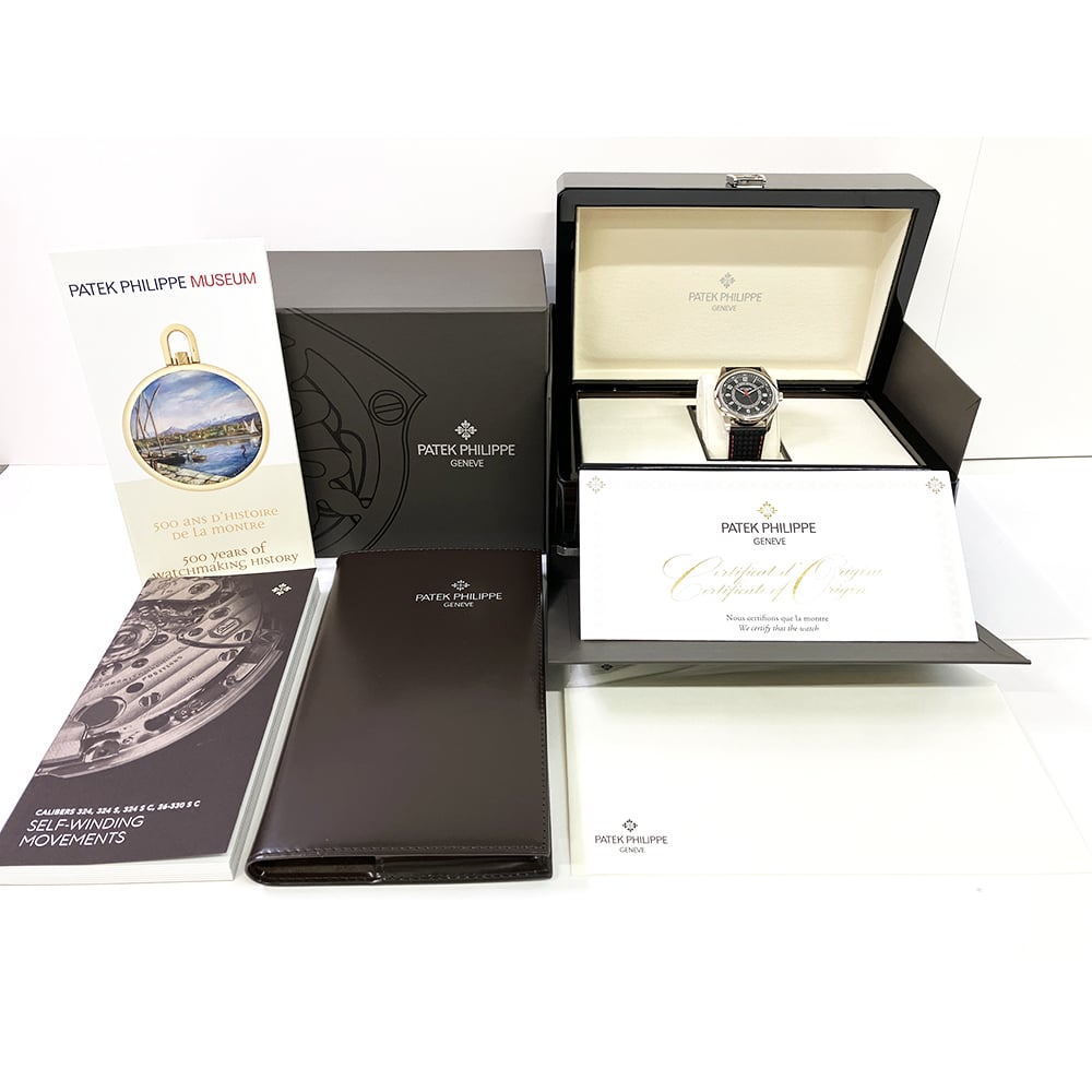 Patek Philippe Calatrava 6007G-010 40mm White Gold with Black Calfskin Leather Watch Black Dial 2023