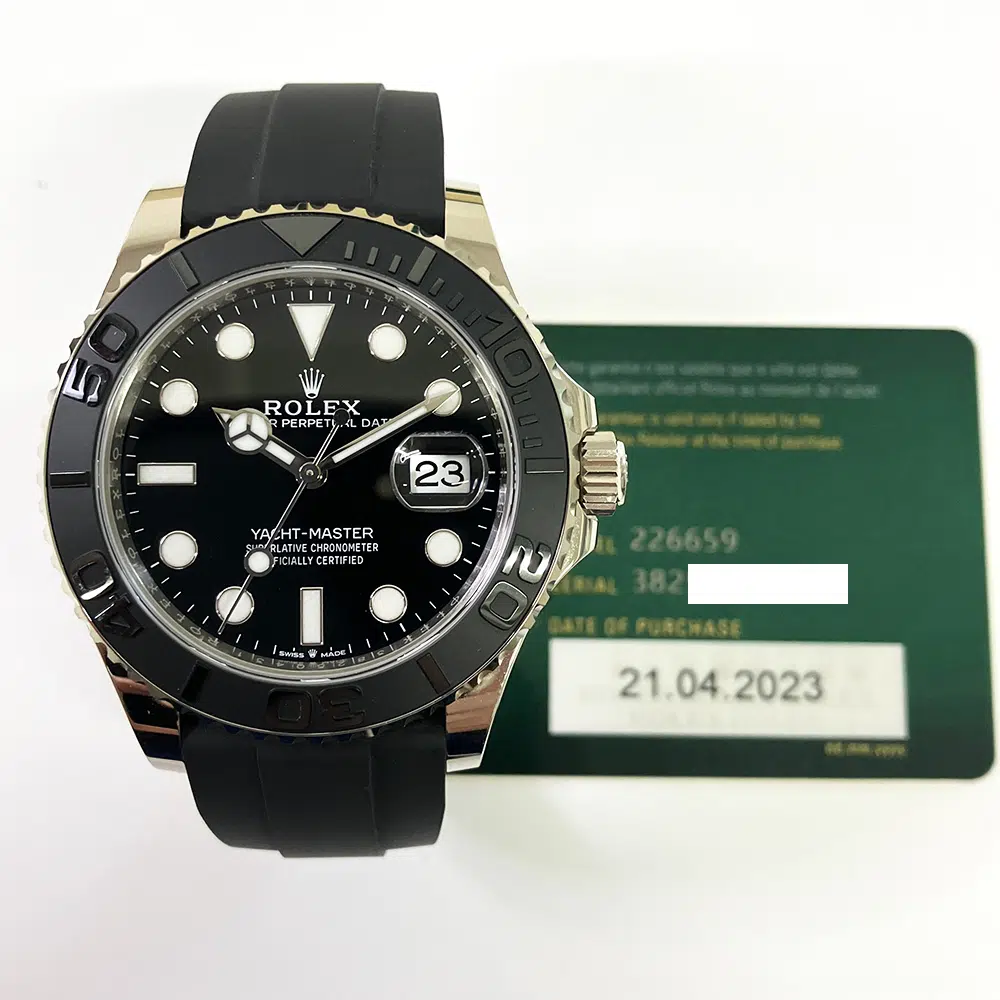 Rolex Black Dial Yacht-Master 42mm 226659 White Gold Black Rubber 2023 – image 2