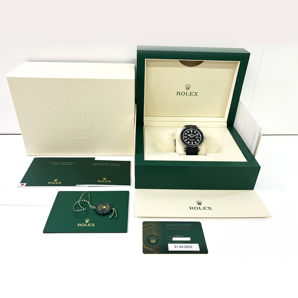 Rolex Black Dial Yacht-Master 42mm 226659 White Gold Black Rubber 2023